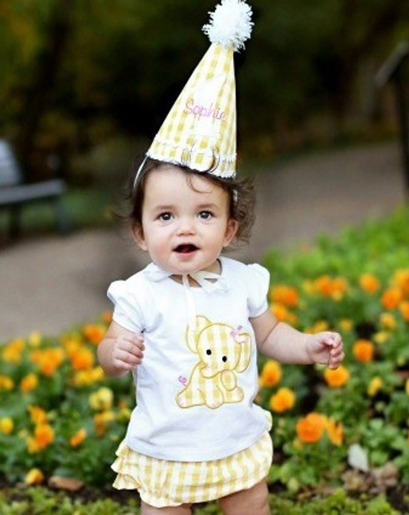 2015 春夏 黄色格纹小象棉 T - 其他 - 棉．麻 白色