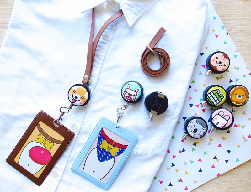 钢线伸缩识别证(牛皮绳),多款图案 - 证件套/卡套 - 塑料 多色