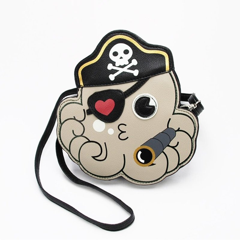 嘟嘟嘴海盗章鱼斜背动物包/手机包   - 酷乐村 - 侧背包/斜挎包 - 人造皮革 灰色