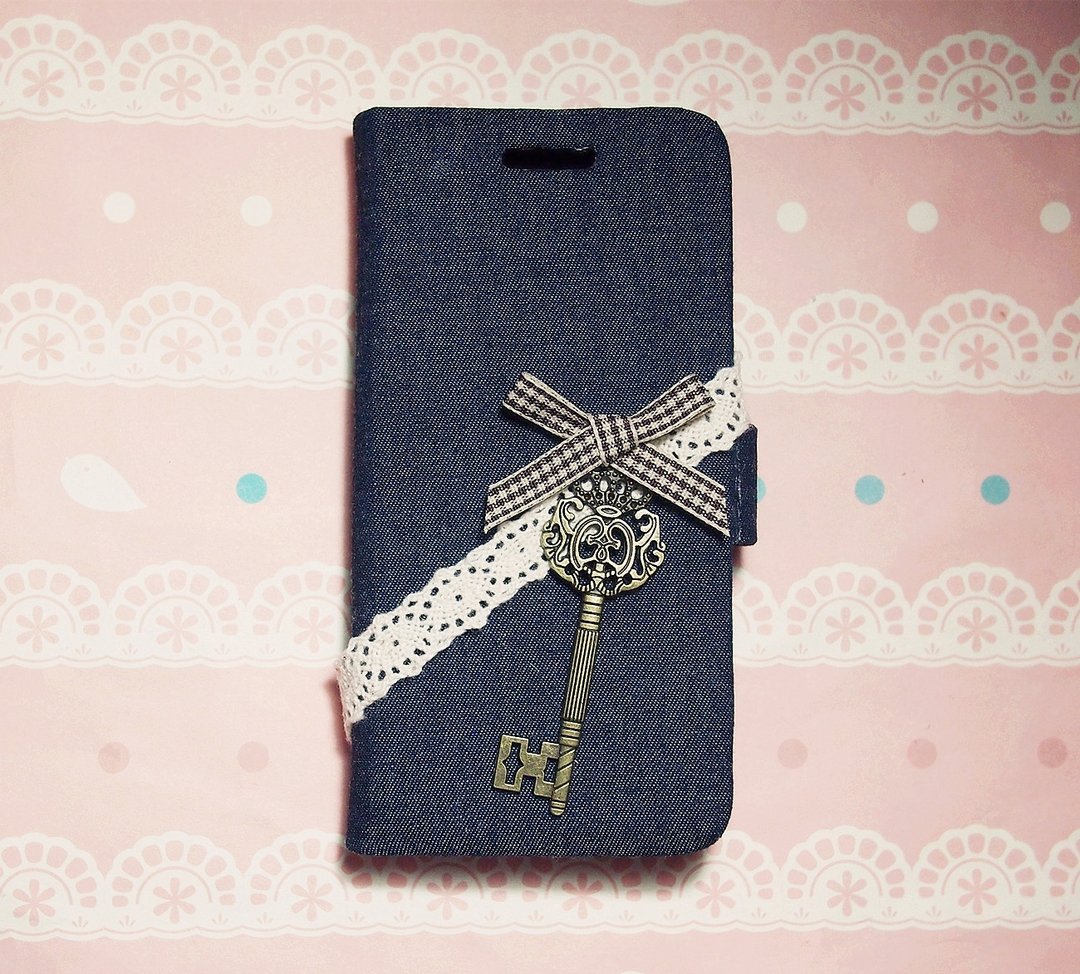 布艺 牛仔系列 复古锁匙 手机套 手机壳 Sony Xperia Z4 Z3 Z2 Z1 ZR ZL SP iPhone 6 plus 6 + 5s 5 - 手机壳/手机套 - 其他材质 蓝色