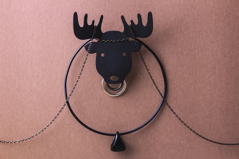 QUALY  麋鹿/花鹿/水牛 - 挂架钥匙圈 - 钥匙链/钥匙包 - 塑料 黑色