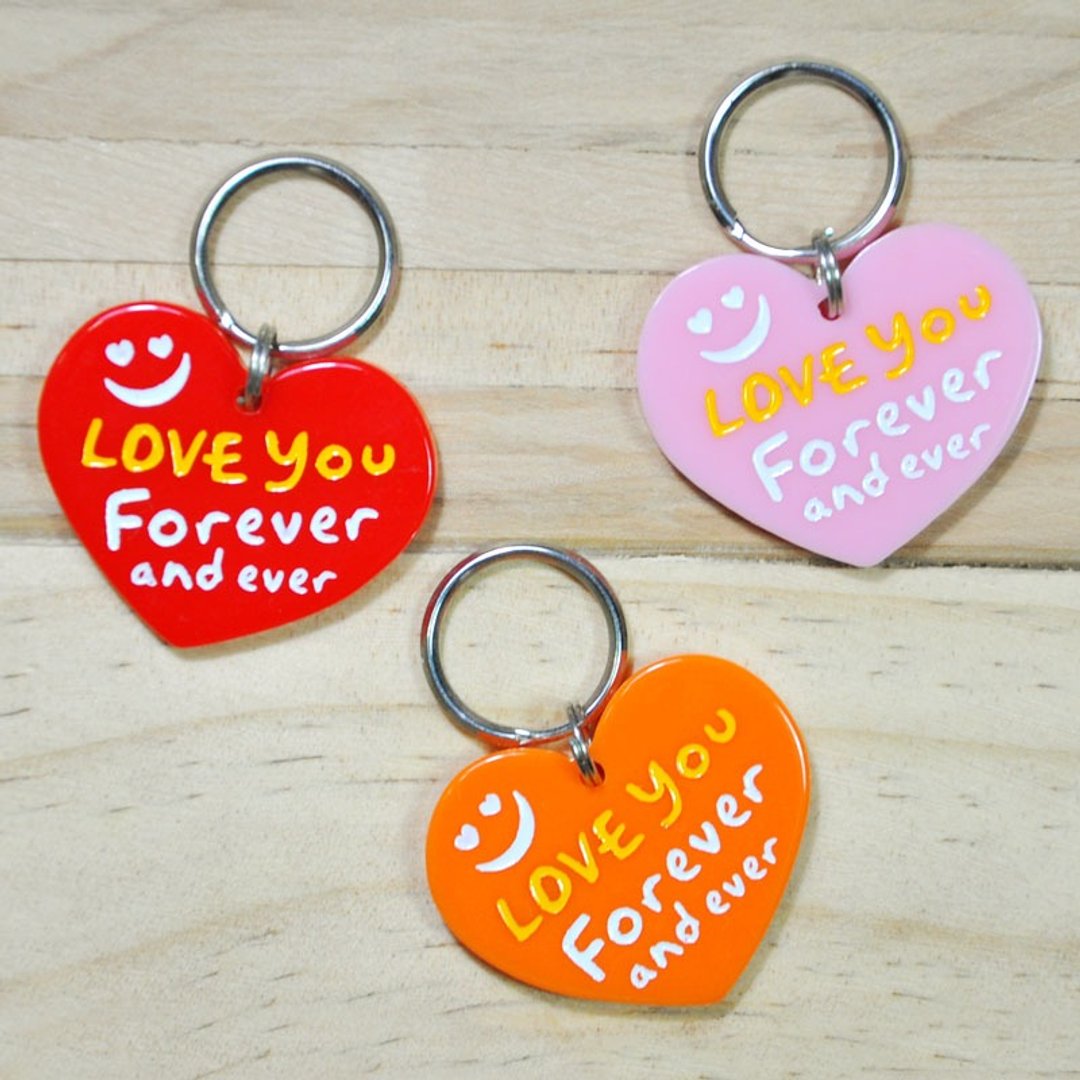 LOVE YOU FOREVER  宠物名牌  猫狗皆适用 - 项圈/牵绳 - 压克力 