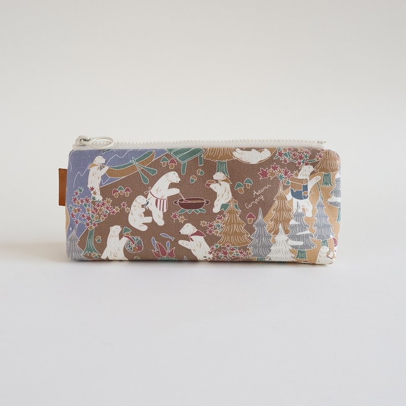 手工制作营地小白熊图样笔袋 - 铅笔盒/笔袋 - 棉．麻 多色