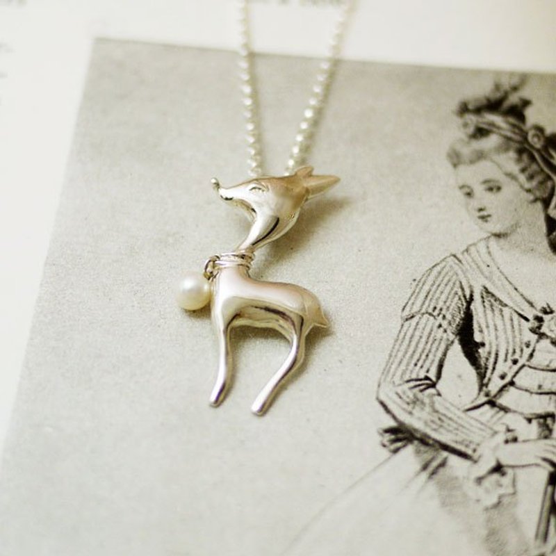 GT小鹿纯银项链 Deer  - 项链 - 其他金属 灰色