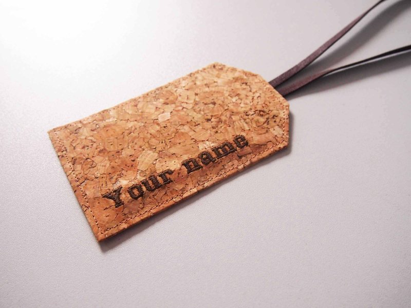 Paralife 客制自己名字的软木 行李吊牌 量身订造 Luggage Tag - 行李吊牌 - 软木/水松木 卡其色