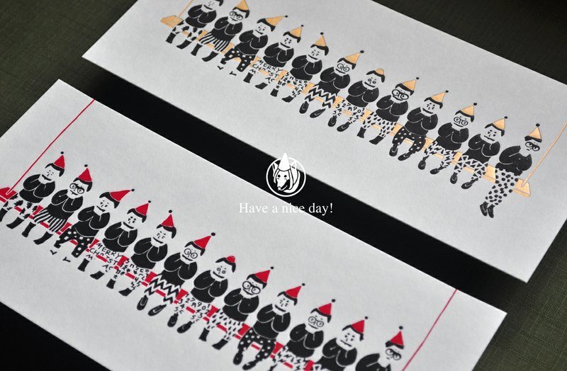 小小人欢乐卡-黑红款 - 卡片/明信片 - 纸 