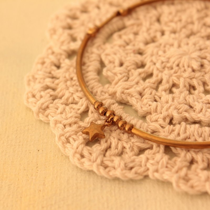 *hippie* にっこう│日光之星黄铜串珠脚链 - 手链/手环 - 其他材质 咖啡色