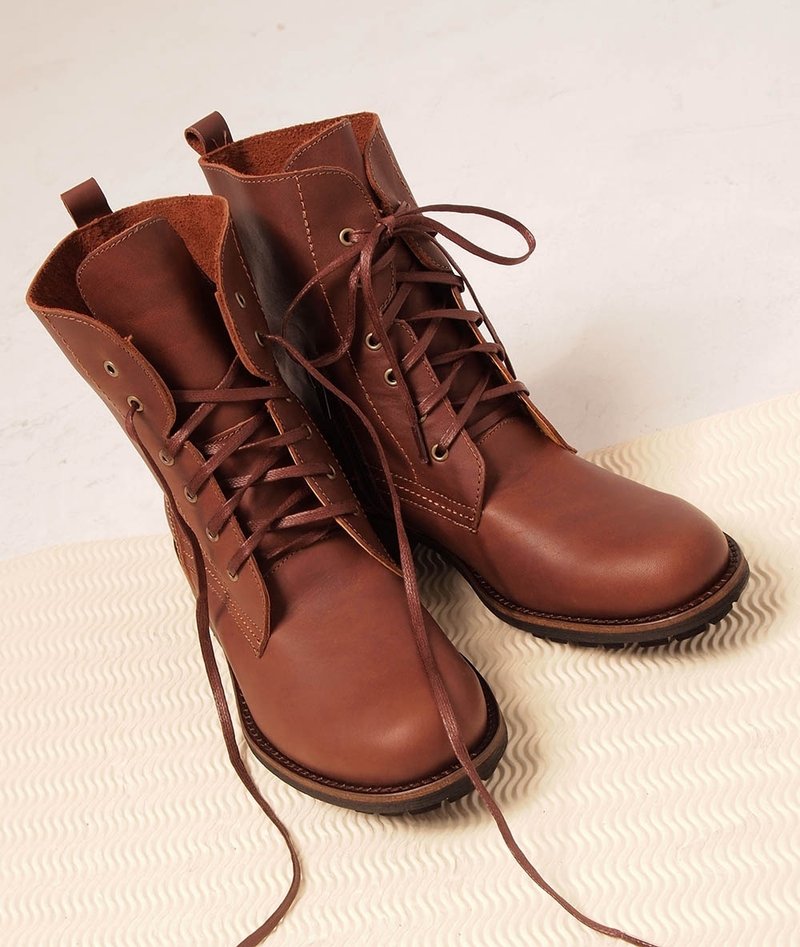 全真皮苯染【两穿式】手工短靴_复古咖(仅剩24号) - 女款休闲鞋 - 真皮 咖啡色