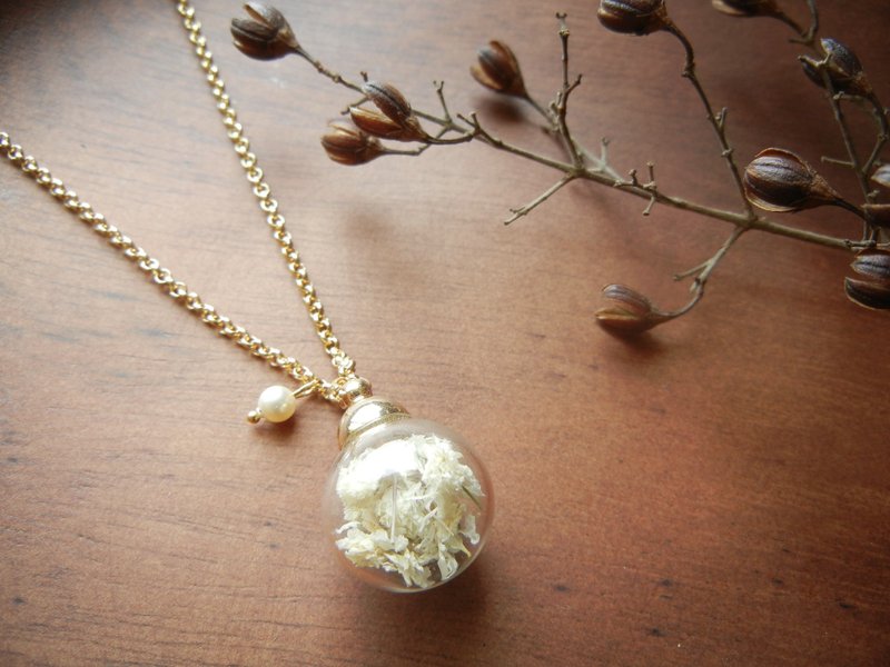 *coucoubird*纯白的玻璃球 - 项链 - 玻璃 白色