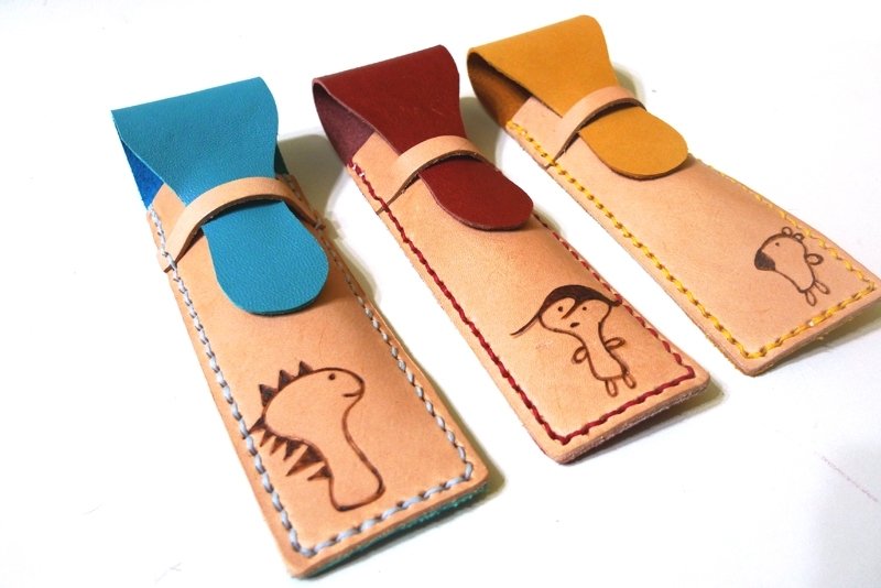 gugu村彩色笔挂袋 - 铅笔盒/笔袋 - 真皮 