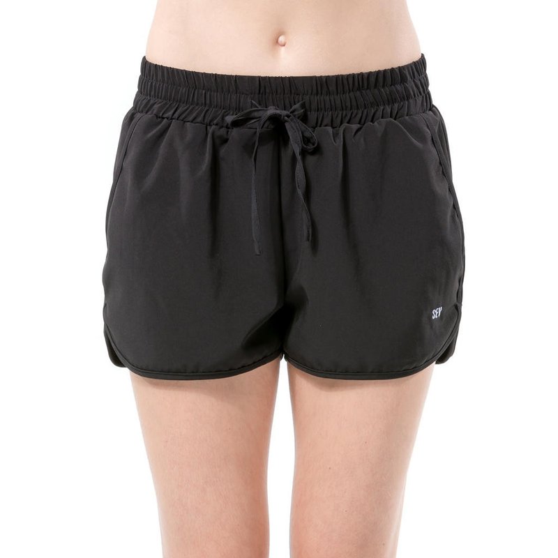 舒适意大利丝绸运动裤 - 短版黑色 - 女装长裤 - 其他材质 黑色