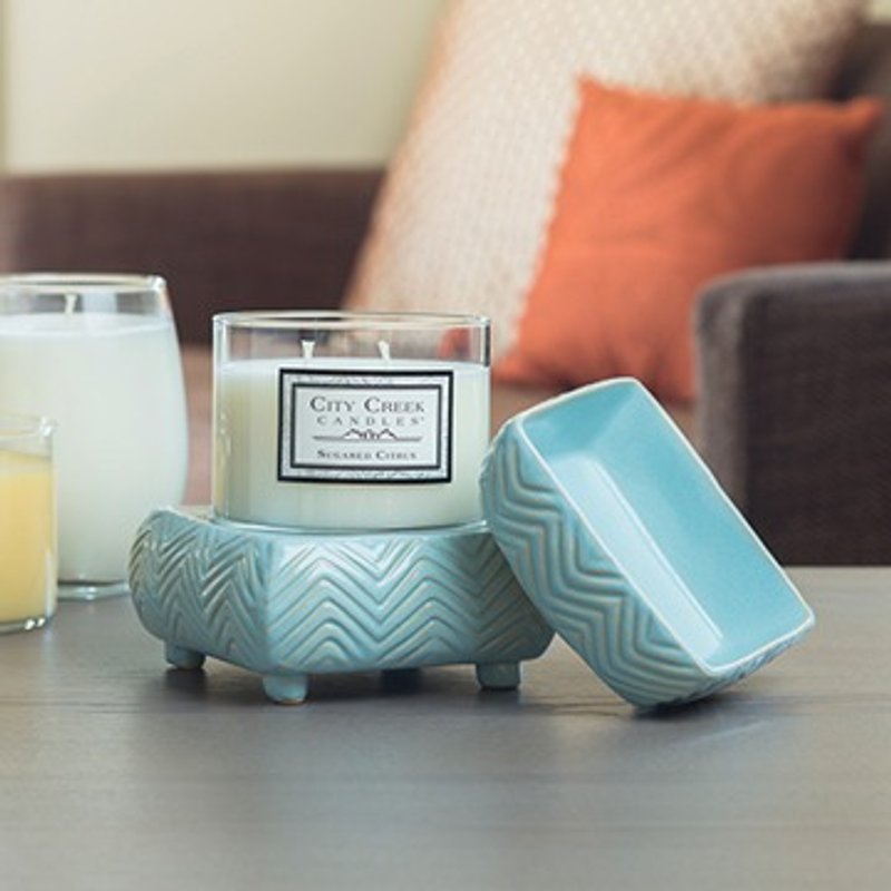 两用香氛暖台－海洋沁蓝 - 蜡烛/烛台 - 其他材质 蓝色