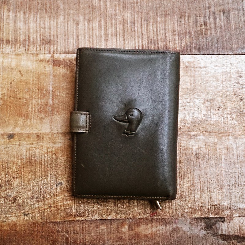 Modern times 摩登时代//Vintage purse Gentleman Duck 达克公爵真皮中夹 - 皮夹/钱包 - 真皮 绿色