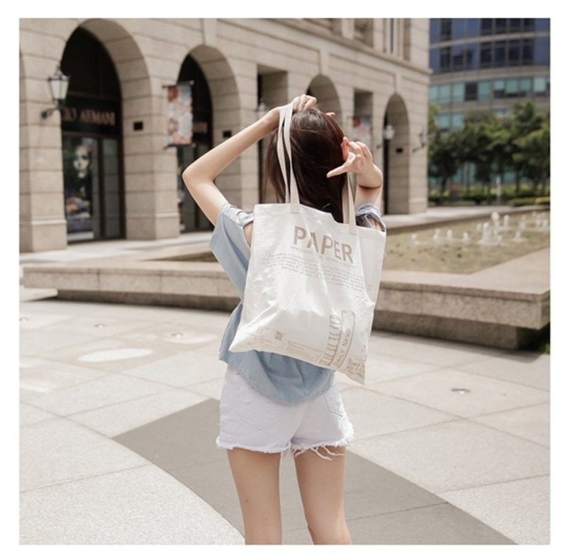 Nature系列_双肩背袋棉麻布包(PAPER) - 侧背包/斜挎包 - 其他材质 白色