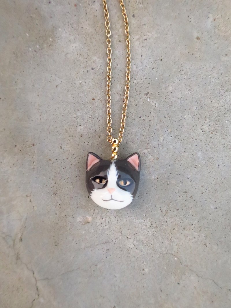 猫咪陶瓷 立体长链 - 项链 - 其他材质 蓝色