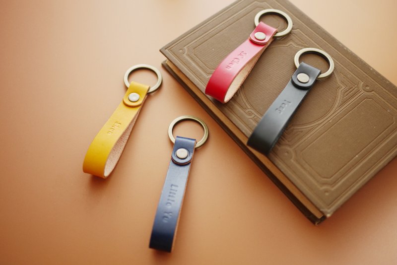 Goody Bag 真皮手作 钥匙圈 二入组 免费打印 礼物 多色 - 钥匙链/钥匙包 - 真皮 橘色