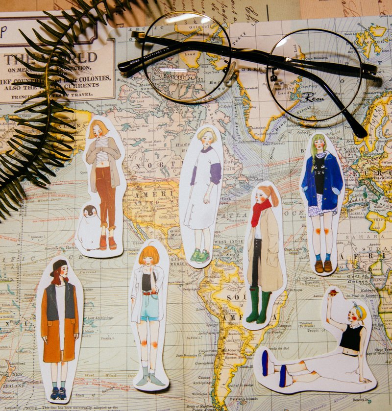 风格女子亥 宇宙系列贴纸组 7入 - 贴纸 - 纸 多色