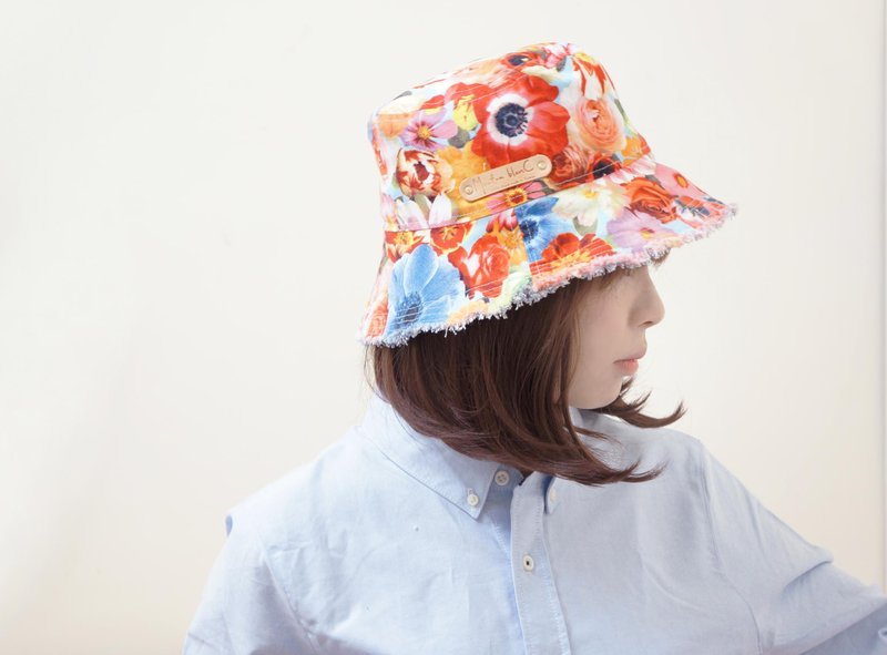 善变的双面渔夫帽 | 微风吹拂的花店女孩 / 最后一顶 女生 M - 帽子 - 其他材质 橘色