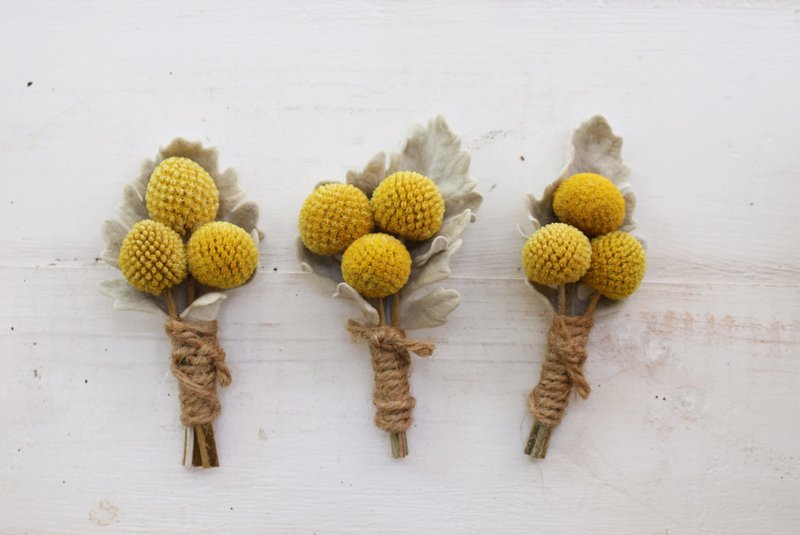 Flover芙拉 元气满满金丈胸花干燥胸花 新郎胸花 伴郎胸花 单只 - 植栽/盆栽 - 植物．花 