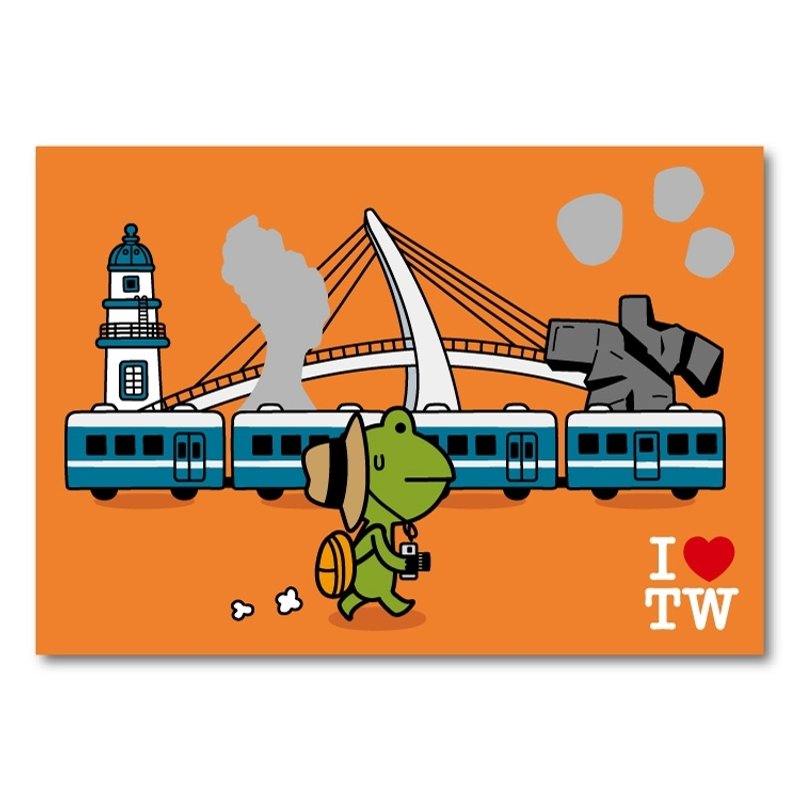 《Foufou X Bon》- 我玩台湾刮刮明信片 - 好游，青蛙 - 卡片/明信片 - 纸 橘色