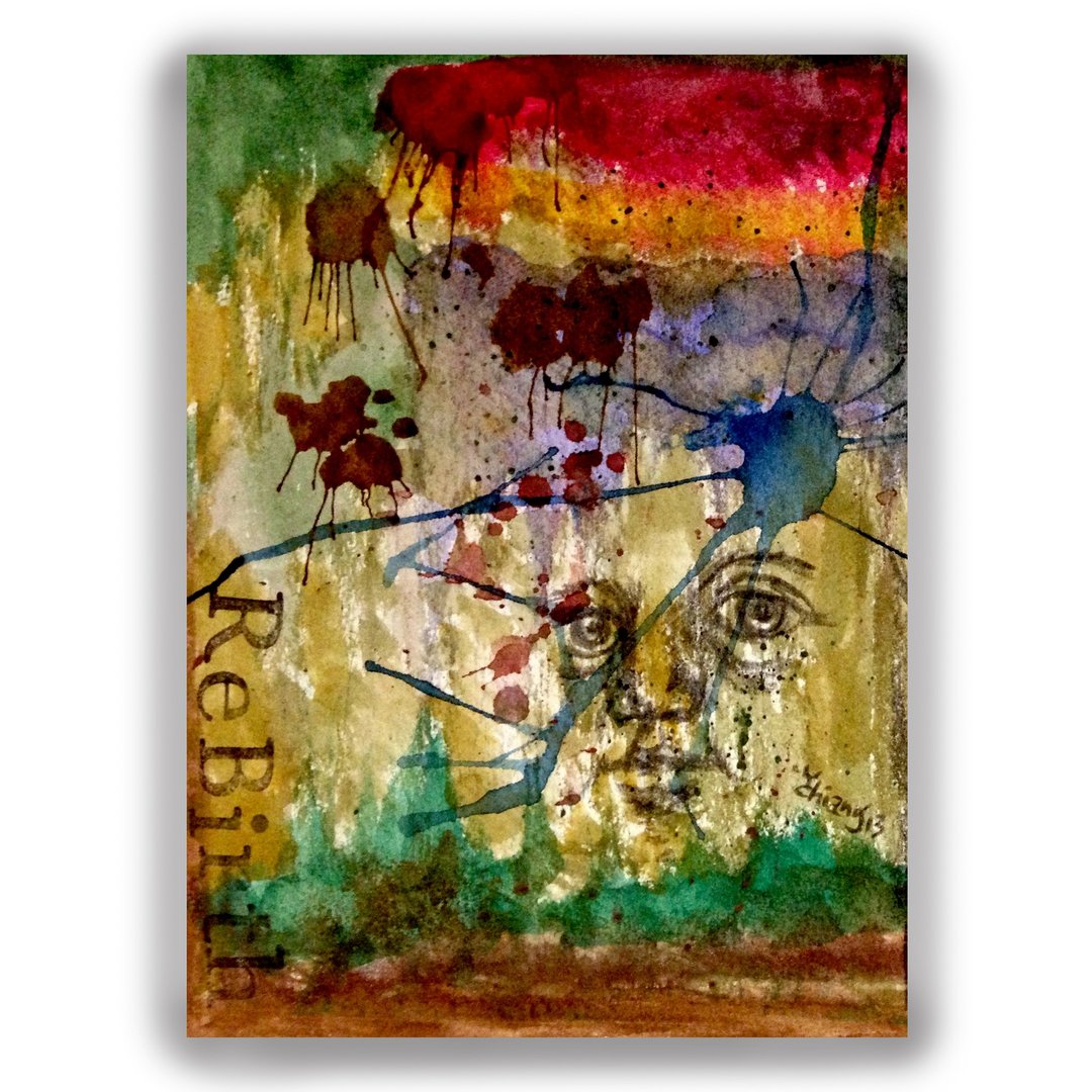 手绘插画万用卡/明信片/卡片/插画卡--诞生 - 卡片/明信片 - 纸 金色