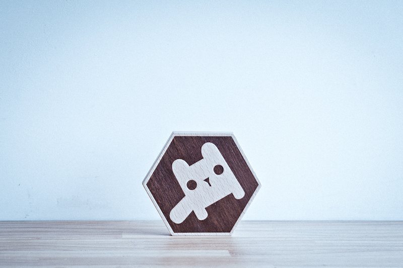 ♥ 特卖 ♥ 方块猫原木制杯垫 - 杯垫 - 木头 咖啡色