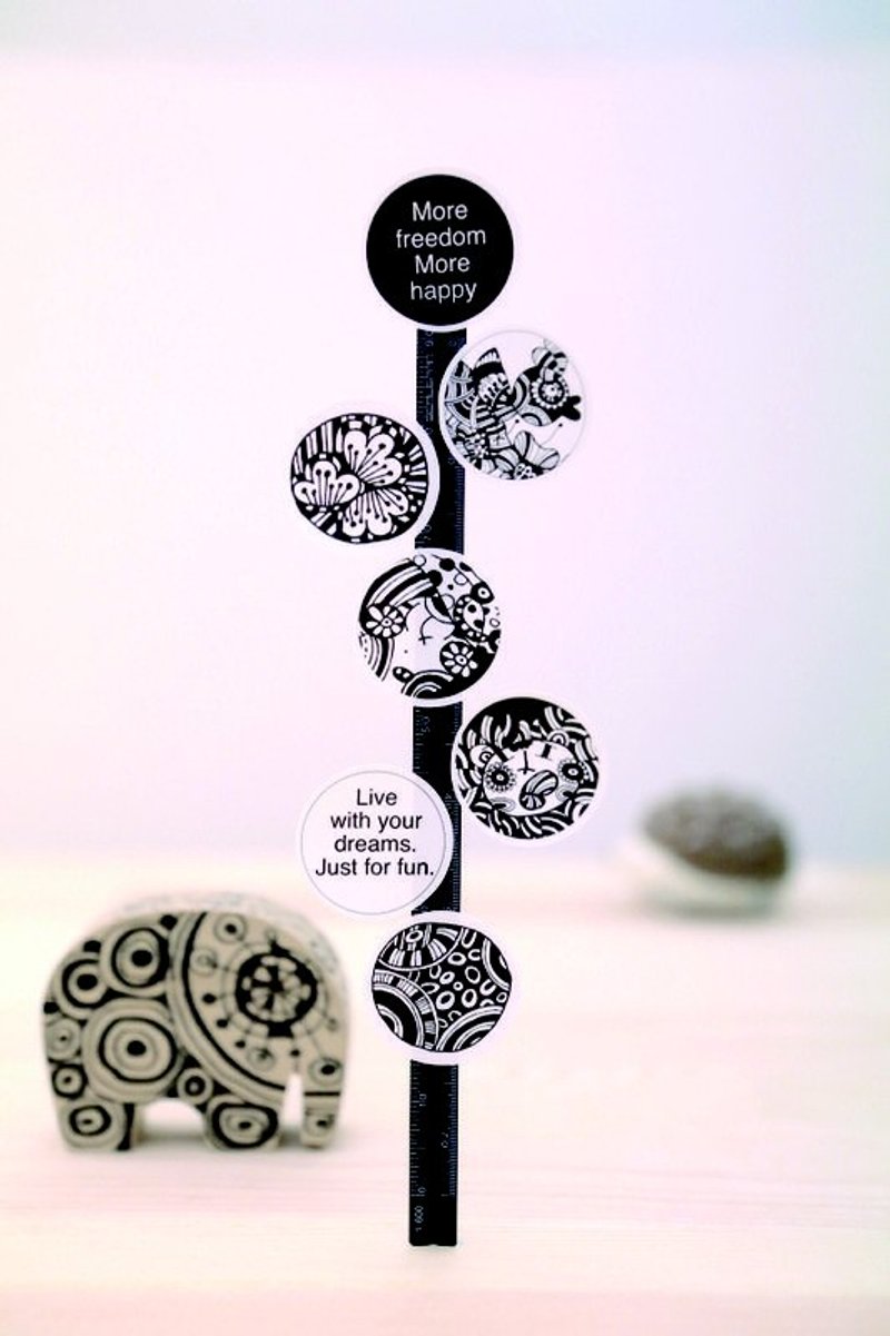 Enjoy Everyday〡贴纸组〡同乐在一起 - 贴纸 - 纸 黑色