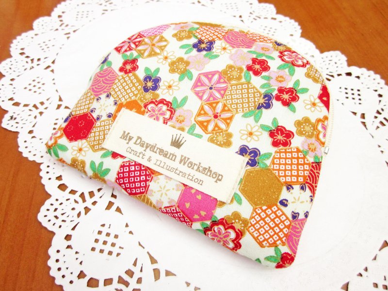 My Daydream Workshop田园清新小碎花拉链贝壳型收纳包 - 化妆包/杂物包 - 其他材质 多色