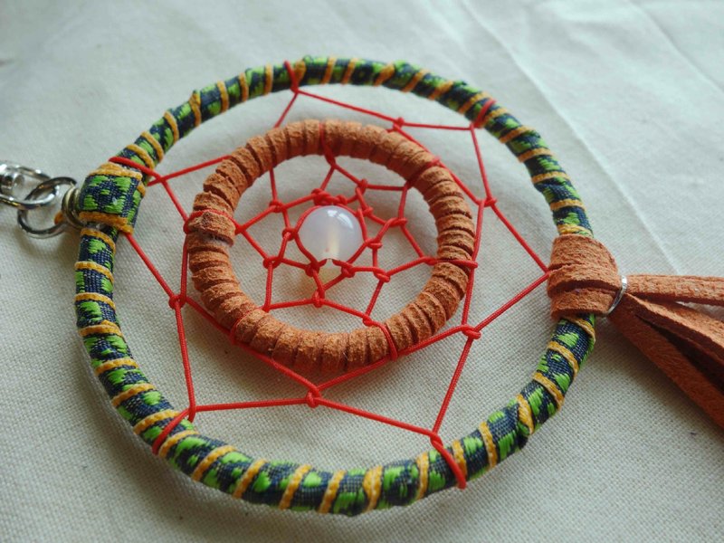 ~米+熊~ 捕梦网 Dreamcatcher (钥匙圈/橘) - 钥匙链/钥匙包 - 其他金属 橘色