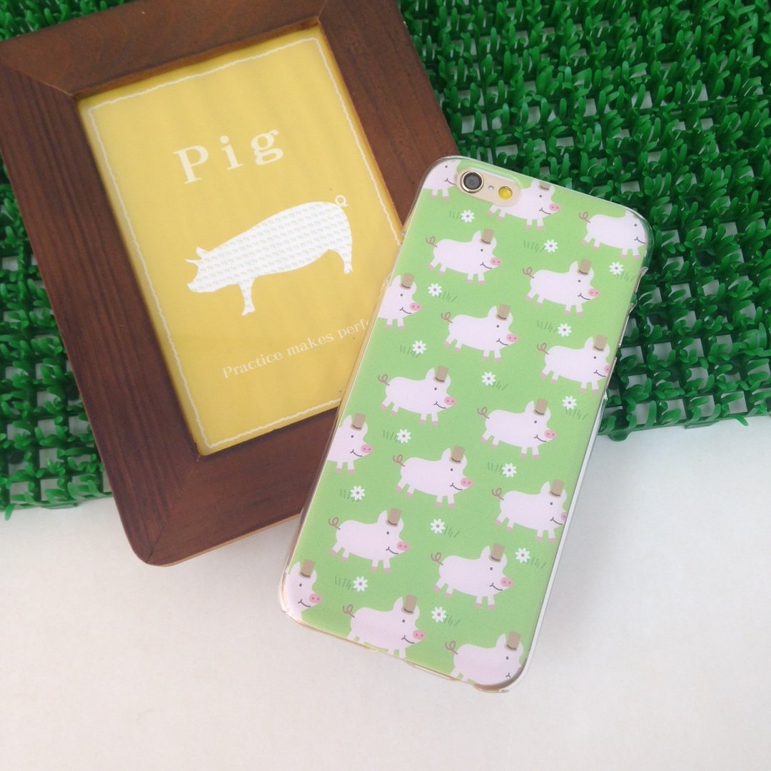 香港原创设计 小猪图案 iPhone X,  iPhone 8,  iPhone 8 Plus,  iPhone 7,  iPhone 7 Plus iPhone 6/6s,  iPhone 6/6s Plus,  iPhone 5/5S, iPhone 4/4S, Samsung Galaxy Note 手机壳 - 手机壳/手机套 - 塑料 绿色