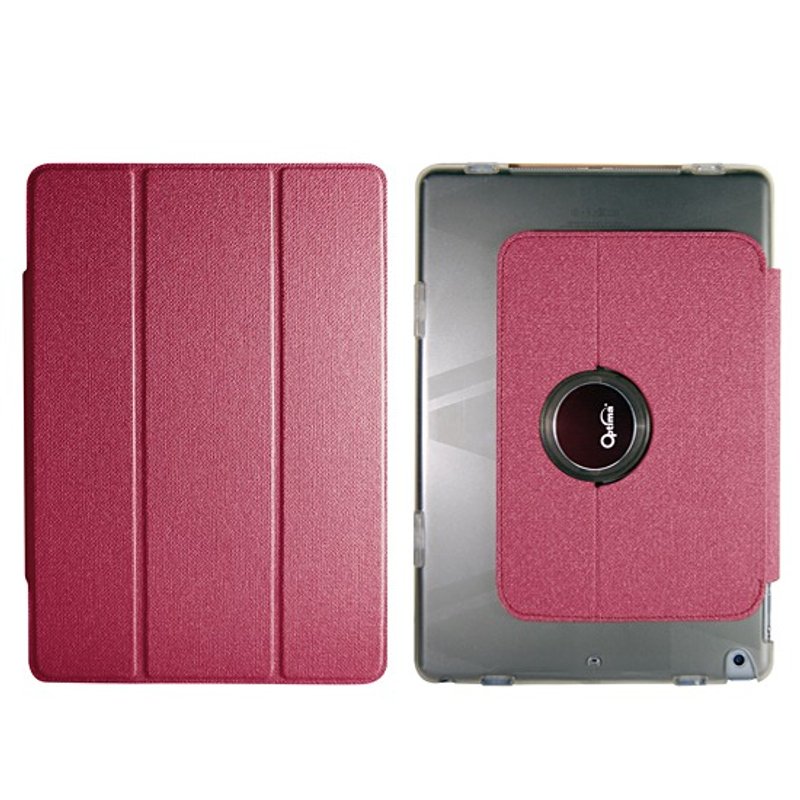 福利品特卖 Optima iPad 2018/17/Air 1 旋转平板保护壳 亚麻莓红 - 平板/电脑保护壳 - 人造皮革 粉红色