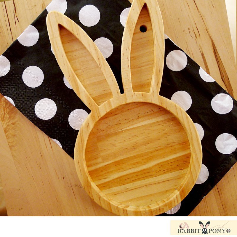 月光兔兔木拖盘 - 杯垫 - 木头 金色