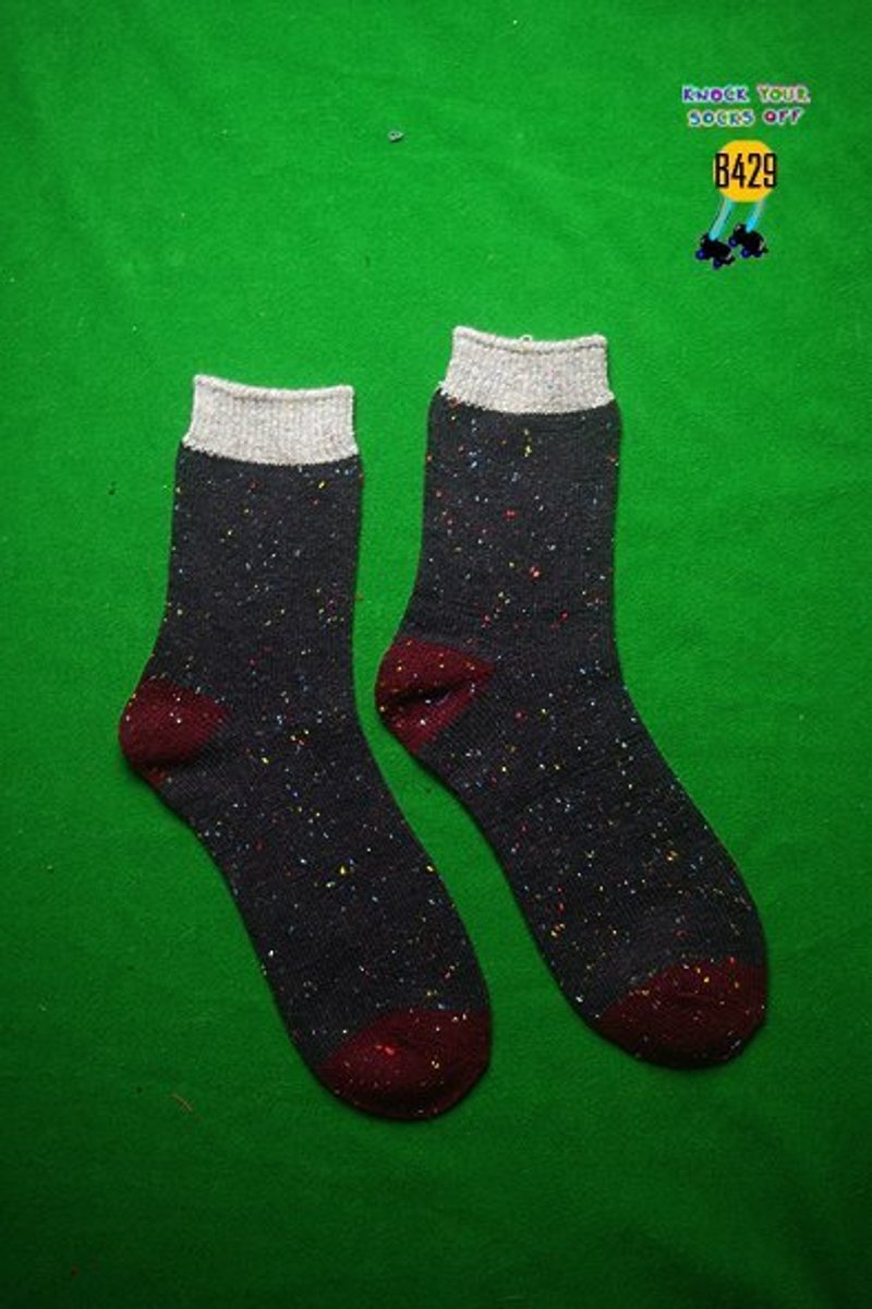 黑底彩色点点针织袜!!夏漪眺=knock your socks off !! - 袜子 - 其他材质 黑色