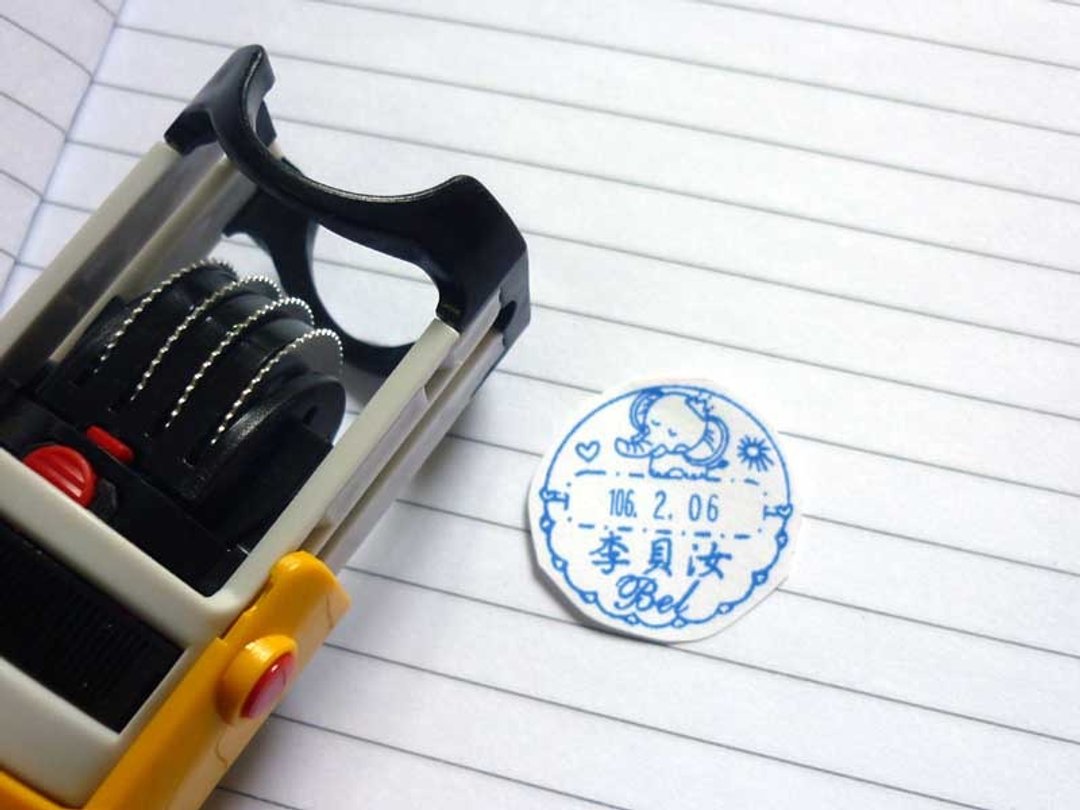 大象系列日期章 翻转章 奖励章教学章日戳印 日戳章 水性回墨印 - 其他 - 塑料 紫色