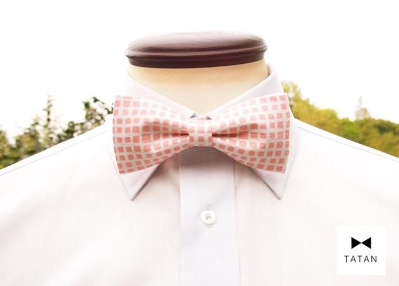 TATAN Square bow tie (pink) - 领带/领带夹 - 其他材质 粉红色