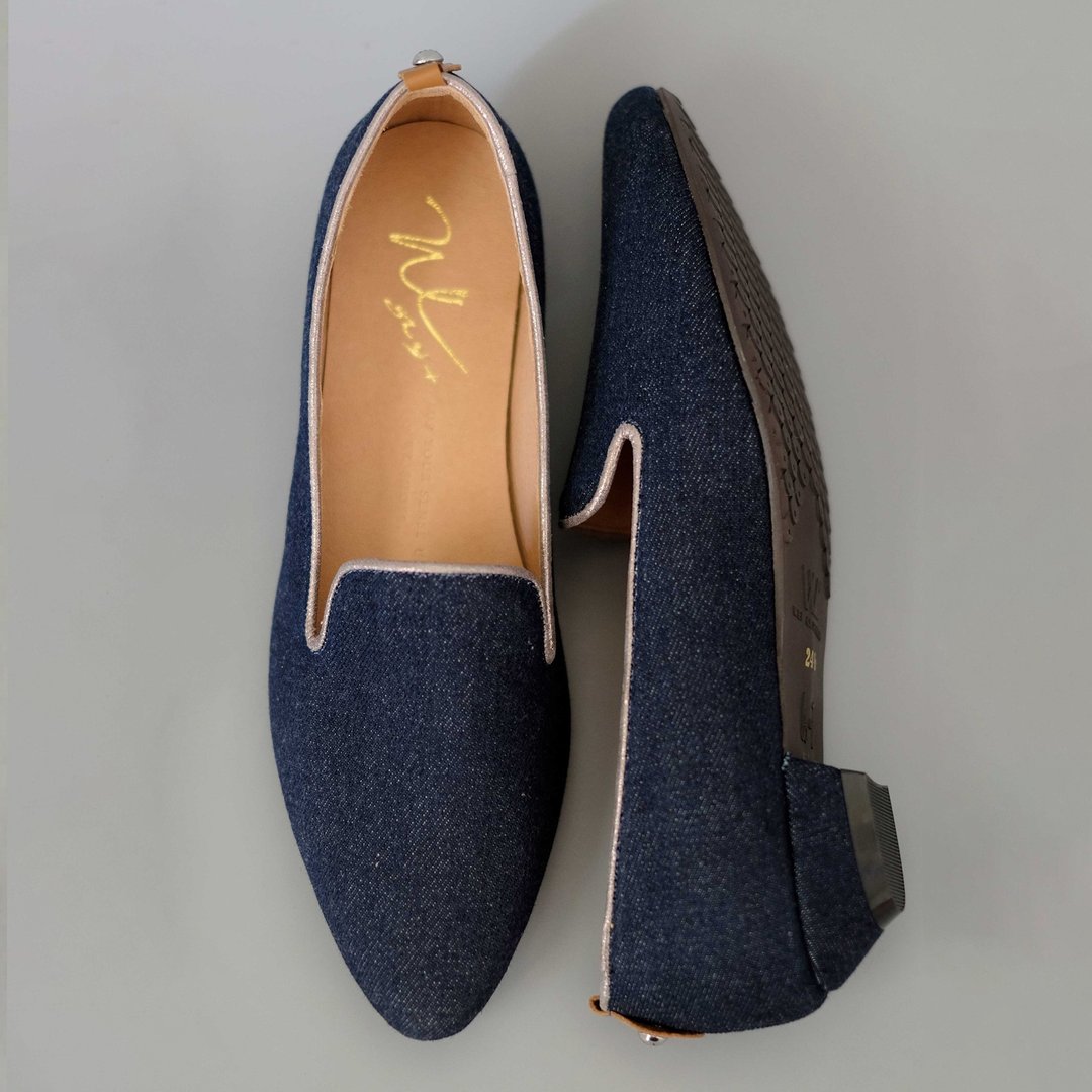 Denim Loafers. Up (深蓝)  | WL - 女款牛津鞋/乐福鞋 - 其他材质 蓝色
