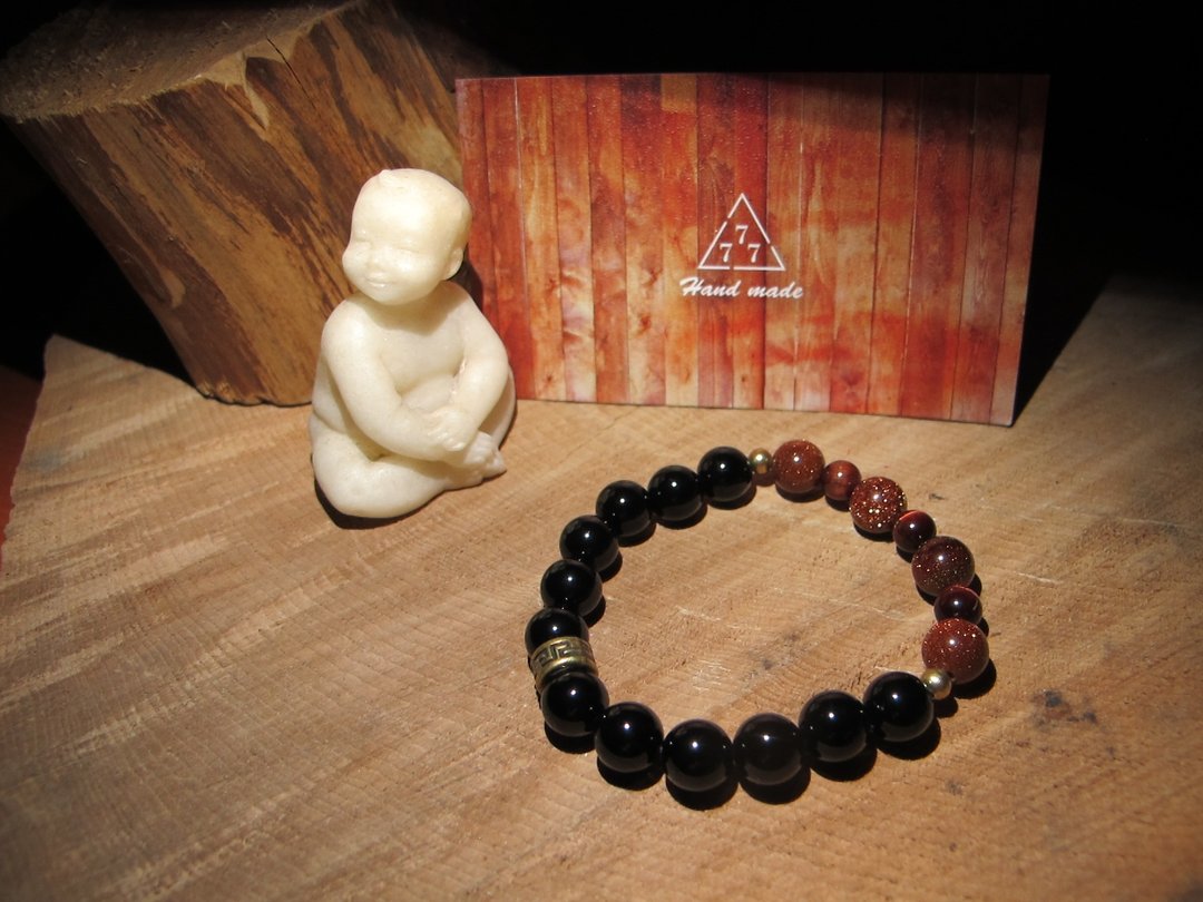 ▲ 黑色星沙 / 手工原石手链 - 其他 - 其他材质 