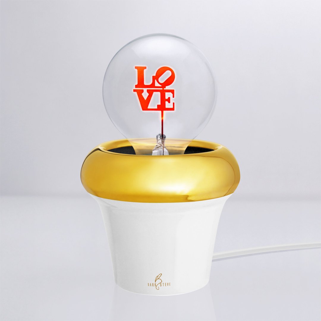 盆栽小夜灯 - 含 1 个 Love球灯泡 Edison-Style 设计师灯泡 - 灯具/灯饰 - 其他材质 白色
