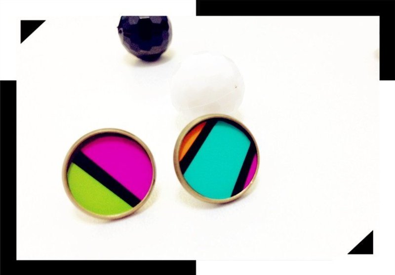 【普普风】极简色调 - 耳环/耳夹 - 其他金属 