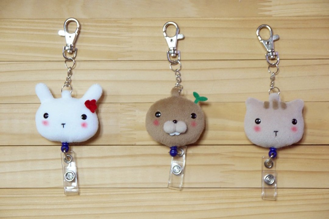Bucute包包专用~钥匙圈式伸缩夹/全球限量/生日礼物/手工制作/ - 证件套/卡套 - 其他材质 白色