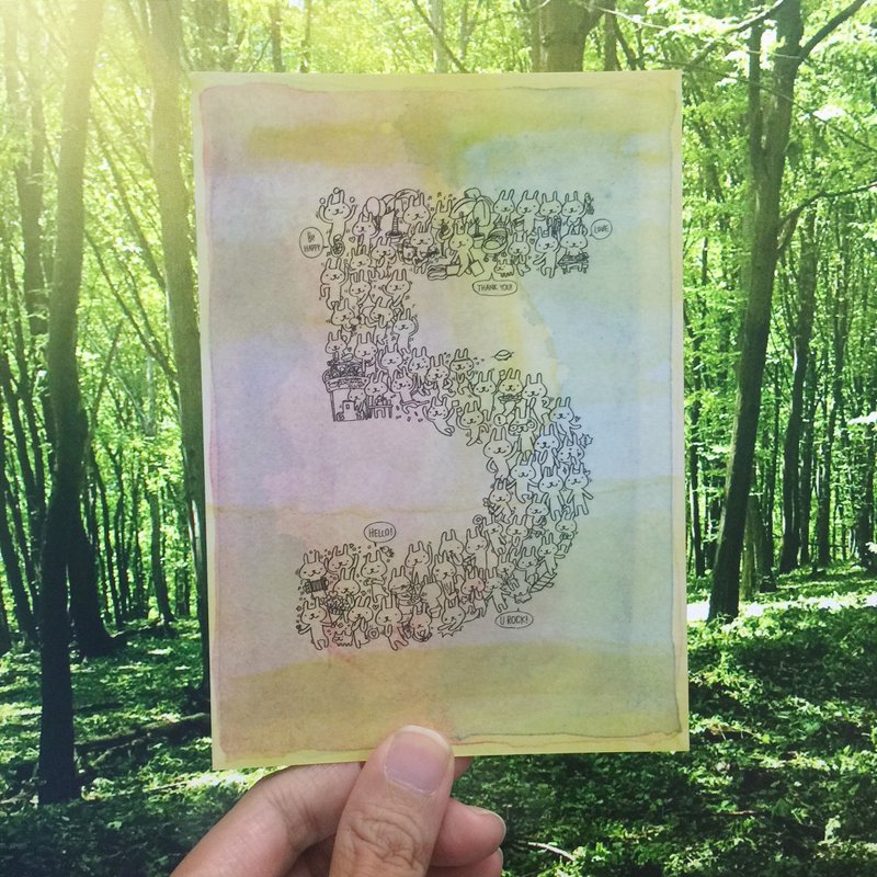 设计明信片｜五周年兔 - 卡片/明信片 - 纸 多色