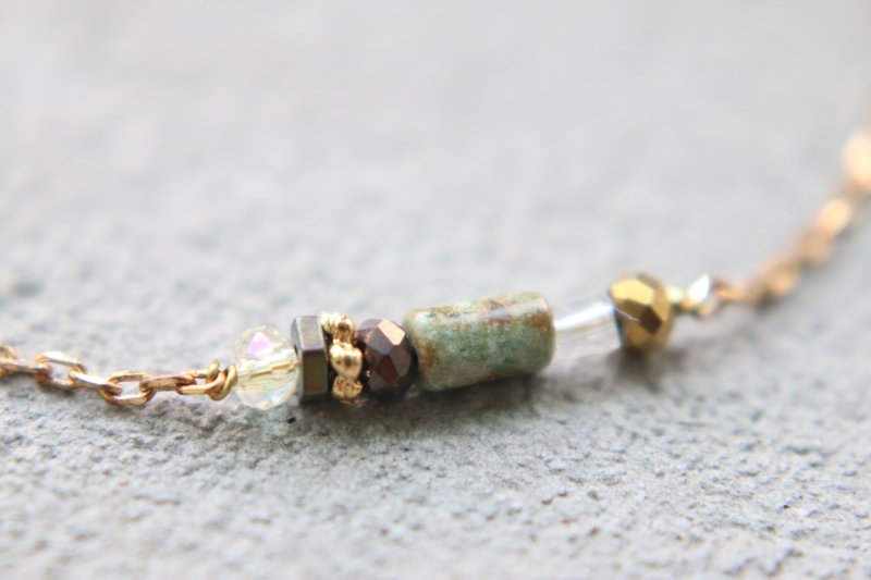 绿松石 黄铜 手链 0557-at - 手链/手环 - 宝石 绿色