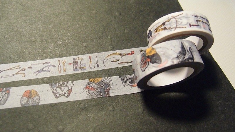 15'春季和纸胶带再版-解剖系列套组 - 纸胶带 - 纸 白色