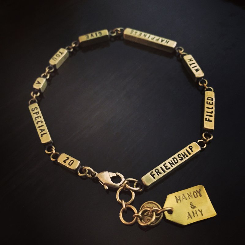 【N' trail】整句话要说-黄铜手链 - 手链/手环 - 其他金属 金色