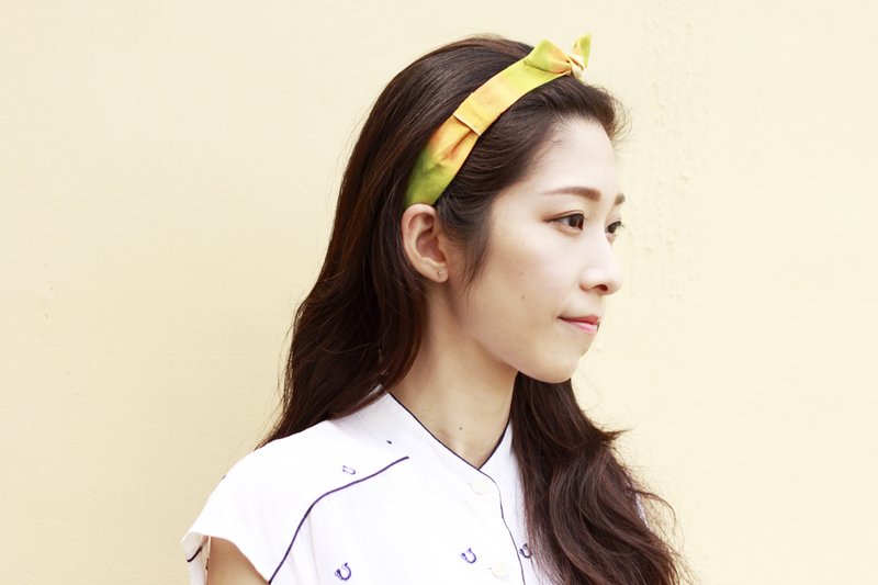 棉质布料印染发带--芒果 - 发饰 - 其他材质 黄色