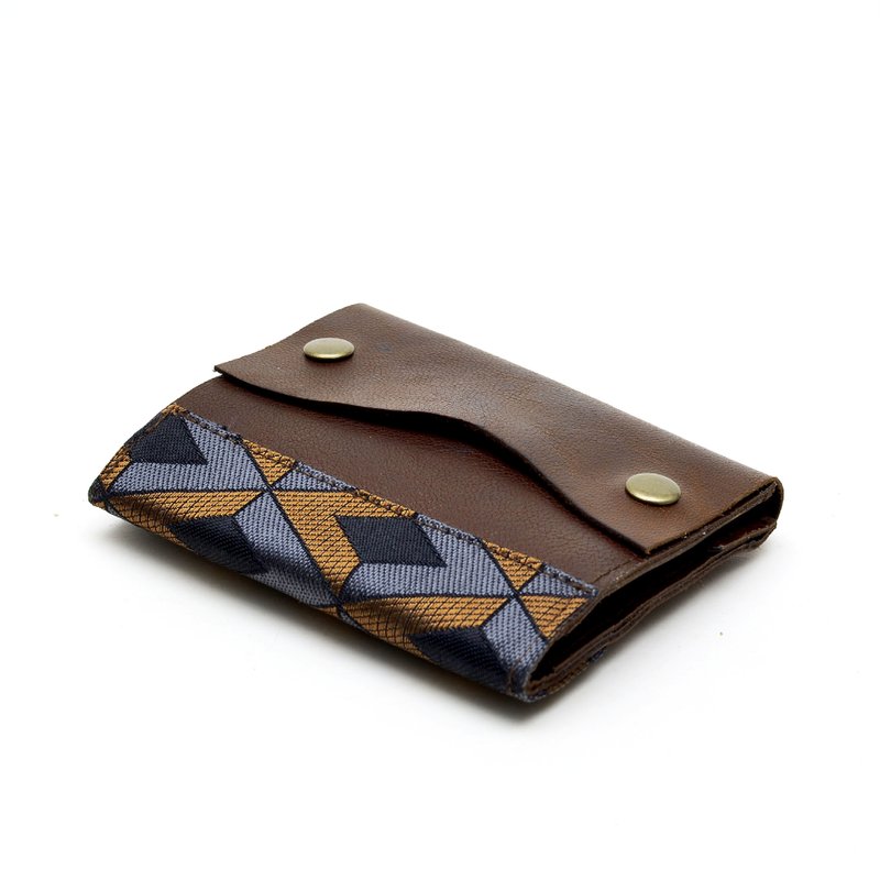 【手工娘子汉】几何的建筑 多功能极简皮夹 零钱包+钞票+名片、卡片 - 皮夹/钱包 - 真皮 咖啡色