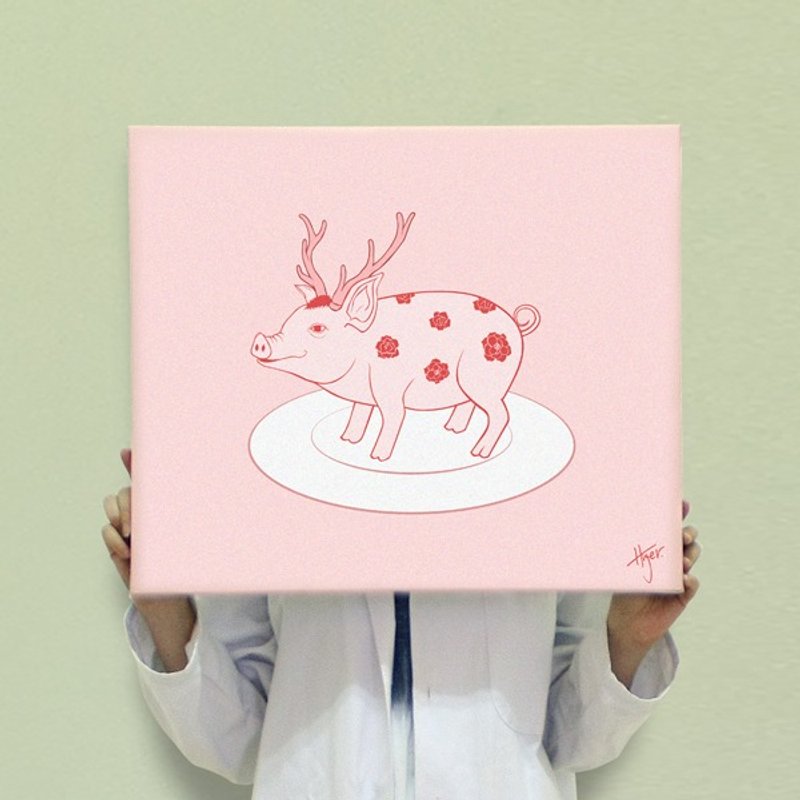 梅花猪 / [食]误系列.数位表框画(高质感油画布) - 海报/装饰画/版画 - 其他材质 多色