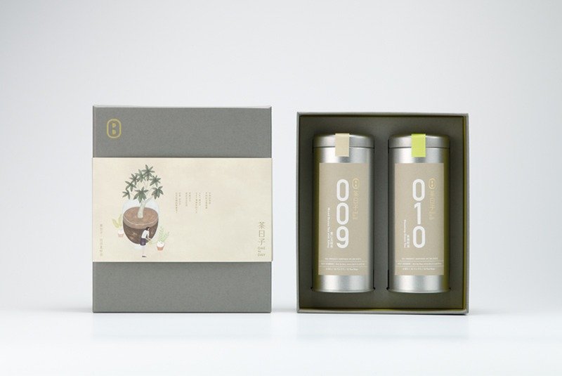 { 插画系列 } 两入盒 / 口味任选 - 茶 - 新鲜食材 卡其色