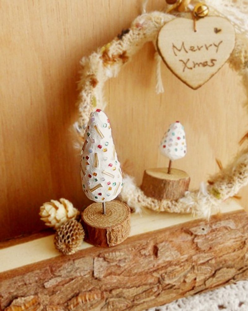 爱地球。种一棵彩色的树。水泥小摆饰。大树版。木 - 摆饰 - 水泥 多色