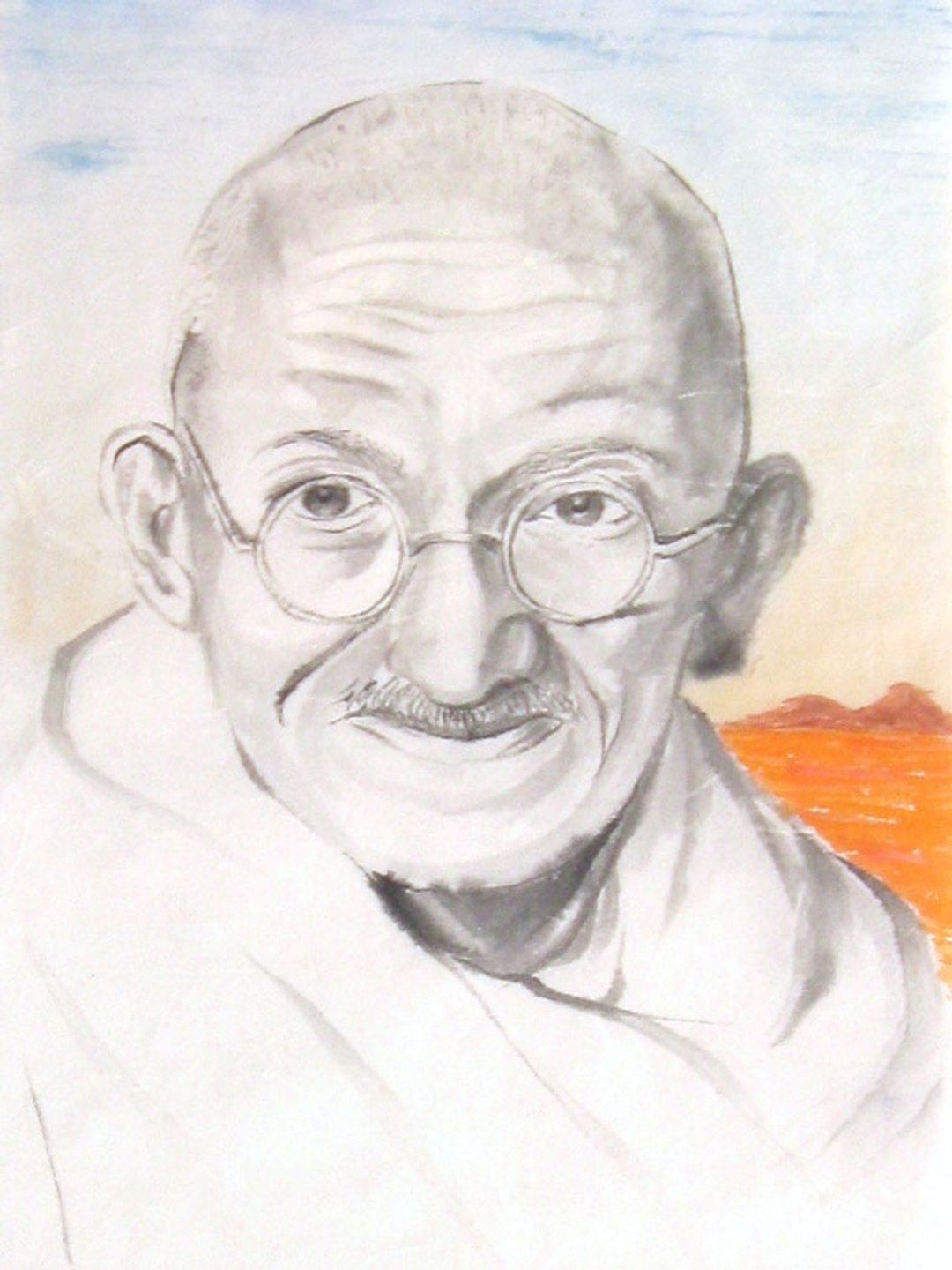 定制手绘水墨画像-匆匆-30x40cm画心 - 订制画像 - 纸 多色